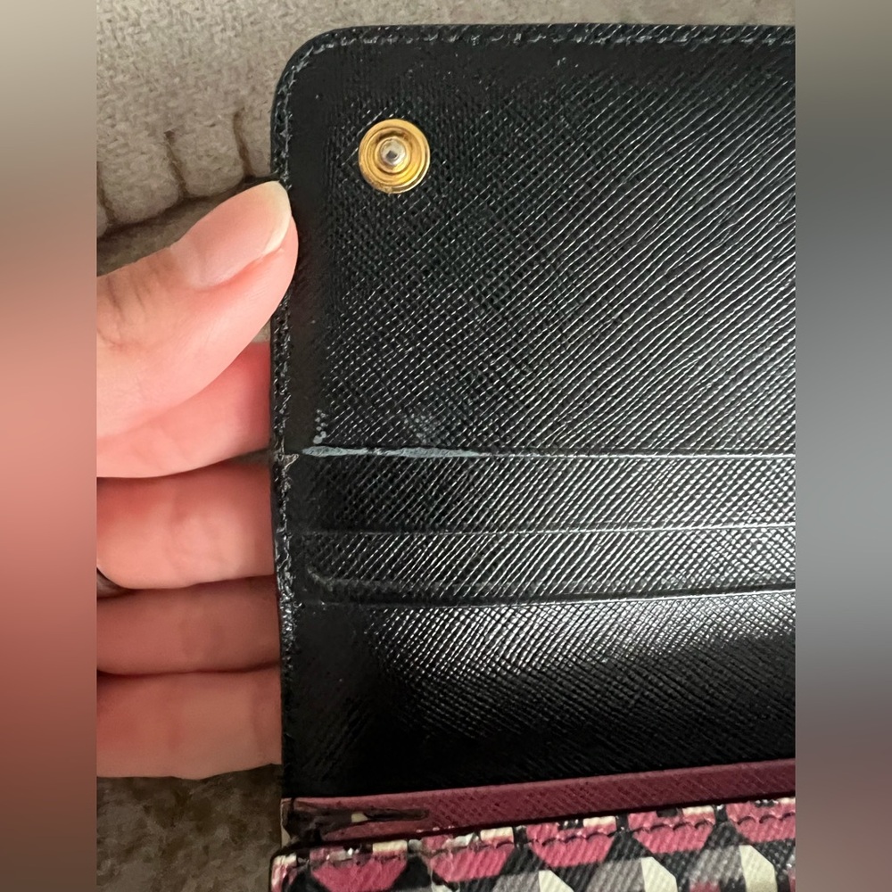 Prada Pink and Black Geometric Wallet Authentic Long Wallet - Picture 4 of 15